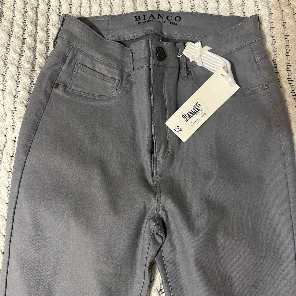 Bianco Coated Zipper Jeans